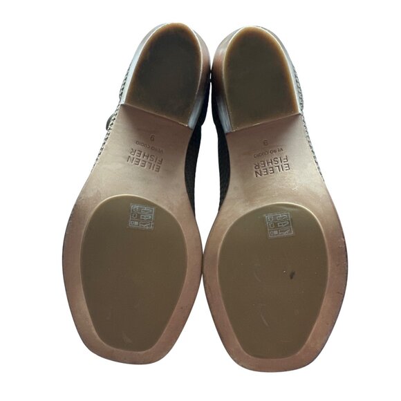 Eileen Fisher Ark Peep Toe Stretchy Knit Bootie Brown Pull On Mid Heel Size 9 - Picture 7 of 8